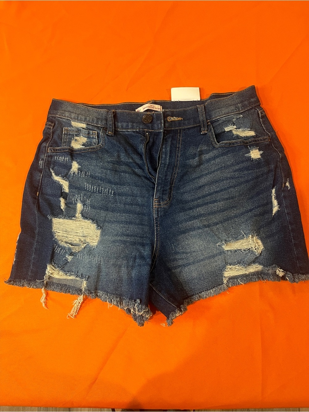 SO Dark Blue Distressed Denim Cutoff Shorts